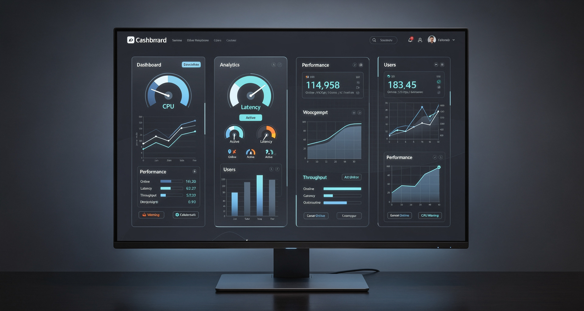 Digital screen showing community management and automation