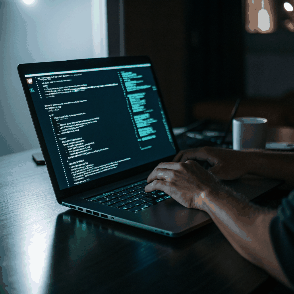PC screen displaying development code