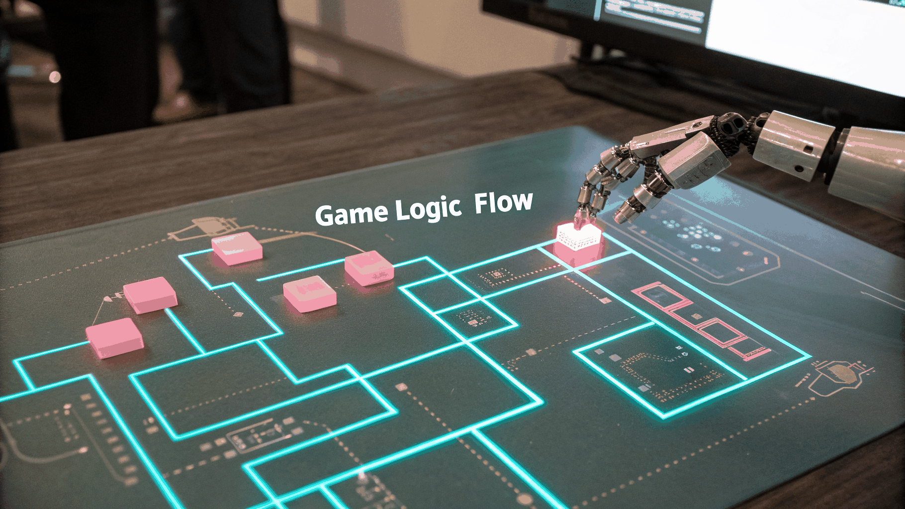 Robot interface displaying development code
